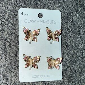 Scunci Gold Butterfly Hair Clips